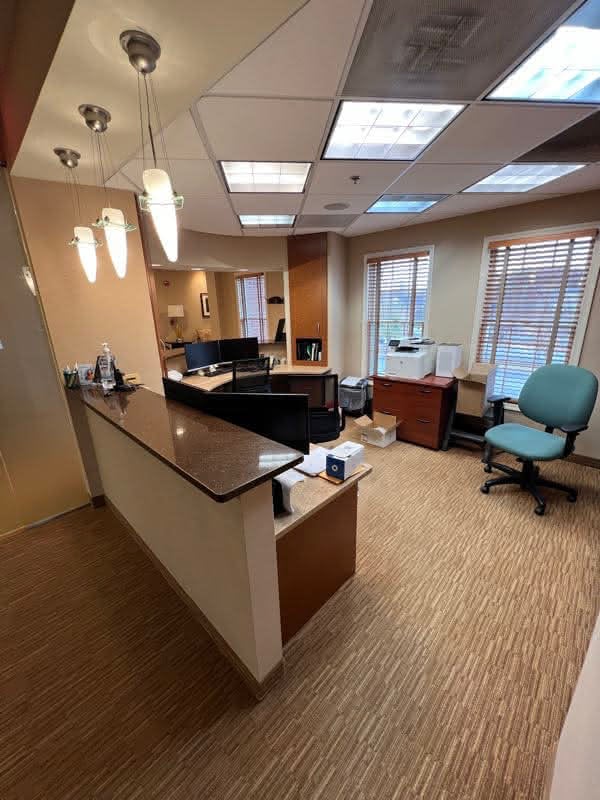 Administrative office view from behind the lobby counter